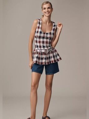 Anthropologie Maeve Belted Drop-Waist Peplum Tank size XL NEW